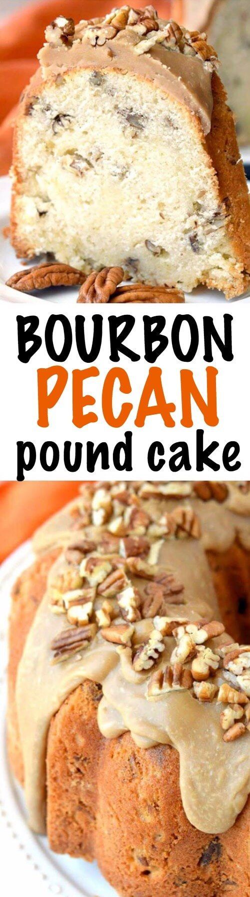 Glazed Bourbon Pecan Pound Cake