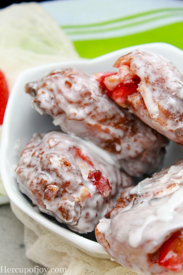 Glazed Fresh Strawberry Fritters