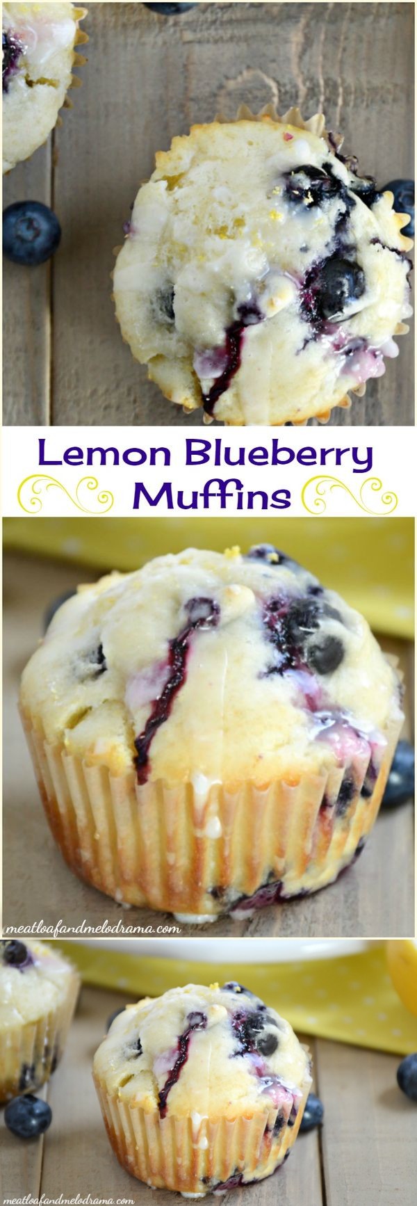 Glazed Lemon Blueberry Muffins