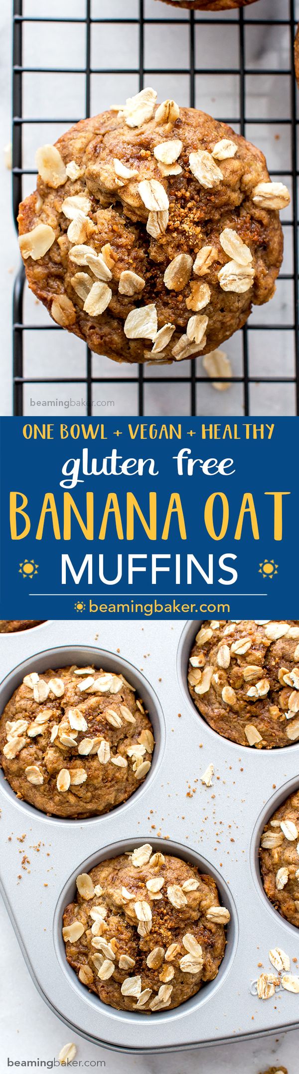 Gluten Free Banana Oat Muffins (Vegan, GF