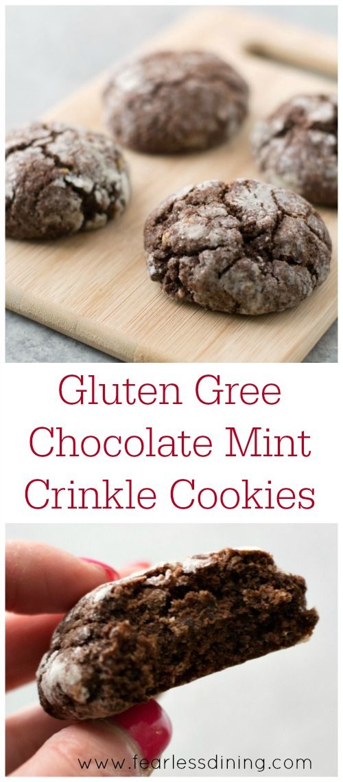 Gluten Free Chocolate Mint Crinkle Cookies