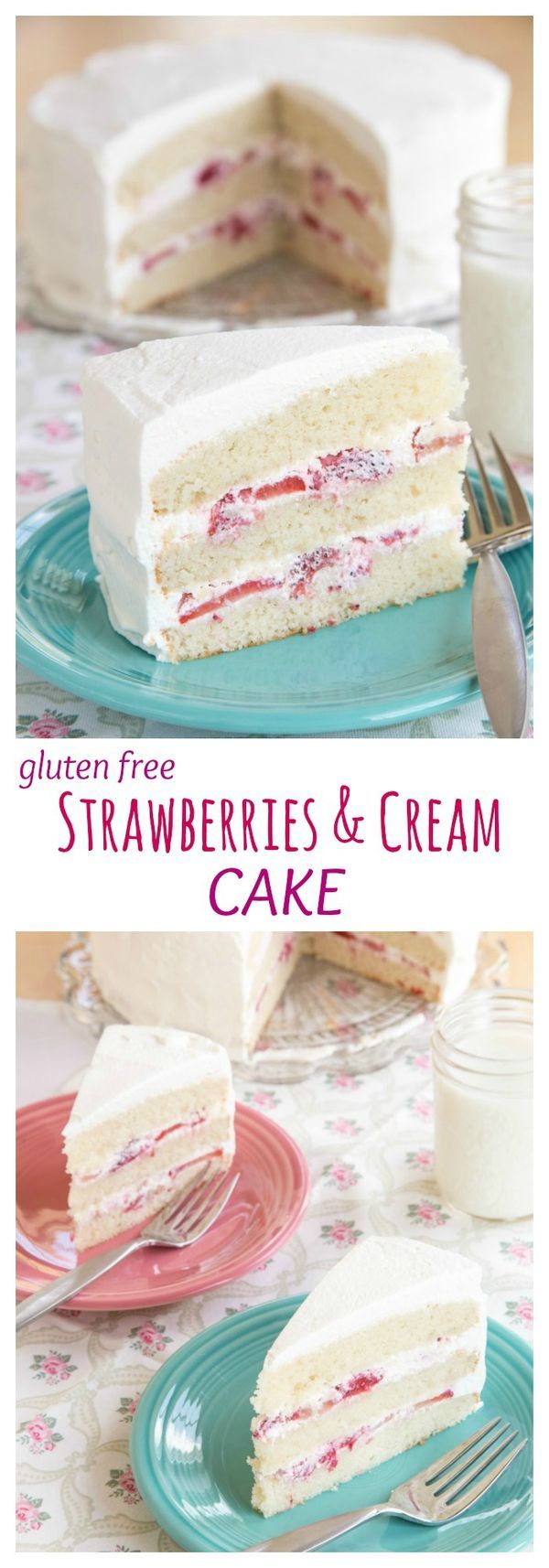 Gluten Free Strawberries and Cream Cake