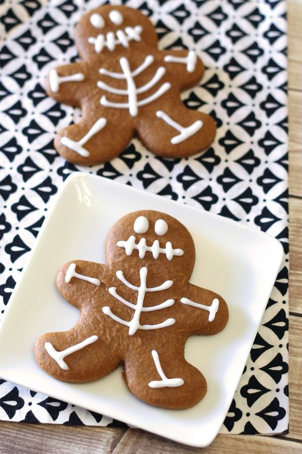 Gluten free vegan gingerbread skeleton cookies