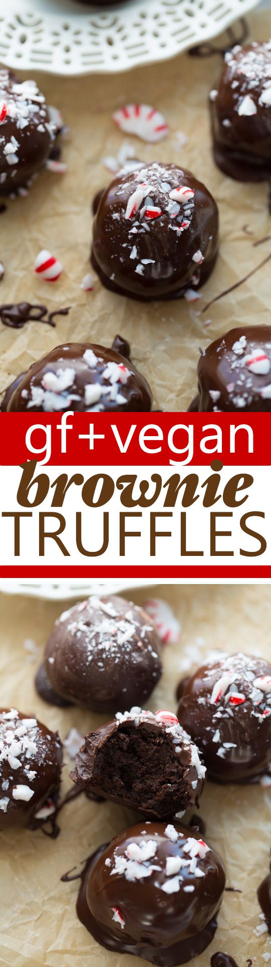 Gluten-Free Vegan Peppermint Brownie Truffles