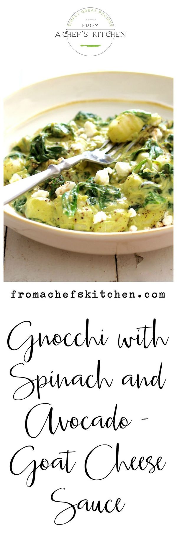 Gnocchi with Spinach and Avocado Goat Cheese Sauce