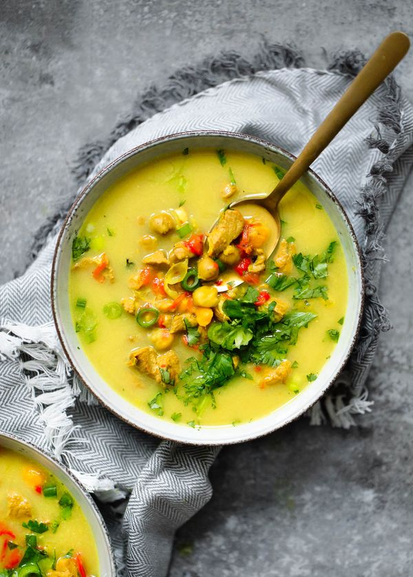 Golden Turmeric Chickpea Chicken Soup