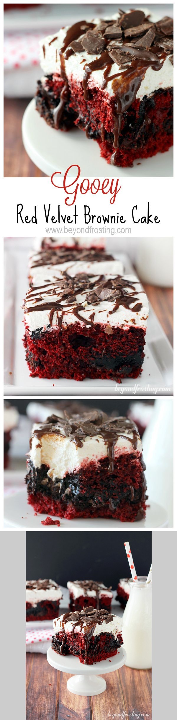 Gooey Red Velvet Brownie Cake