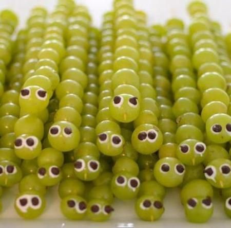 Grape Caterpillar Skewers