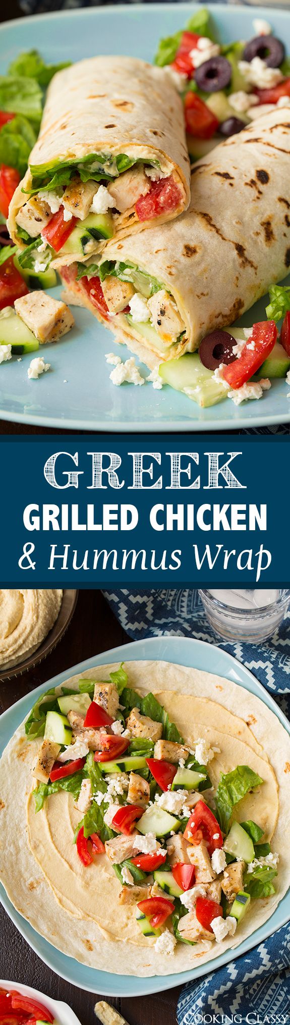 Greek Grilled Chicken & Hummus Wrap