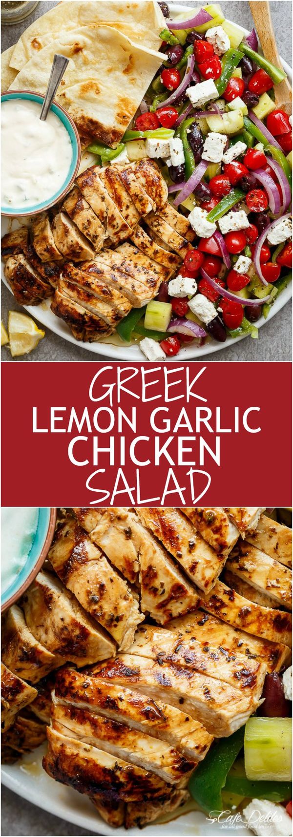 Greek Lemon Garlic Chicken Salad