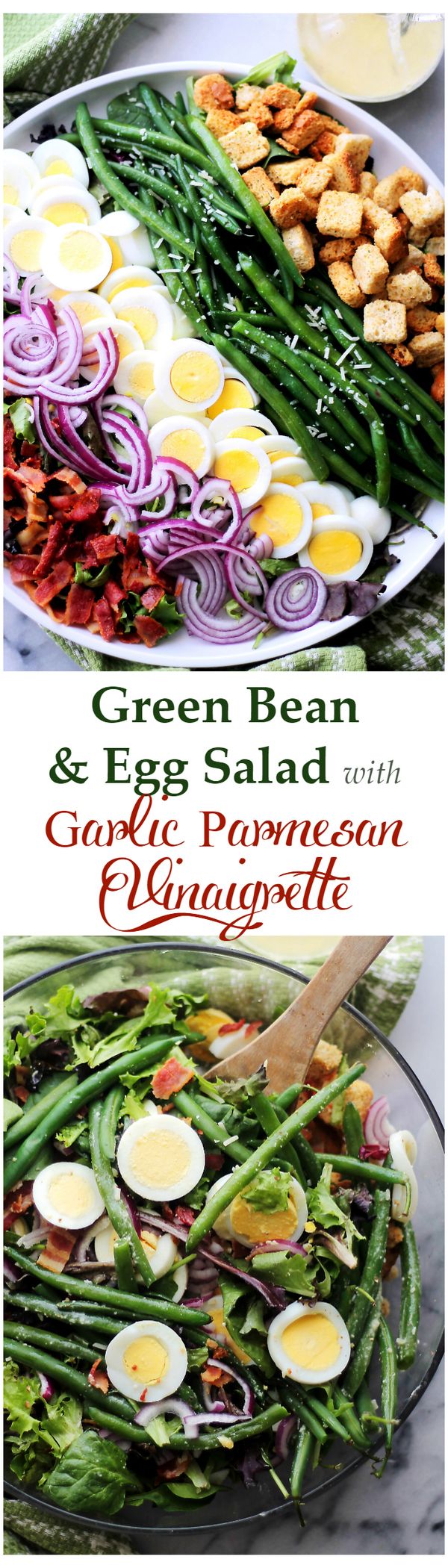 Green Bean and Egg Salad with Garlic Parmesan Vinaigrette