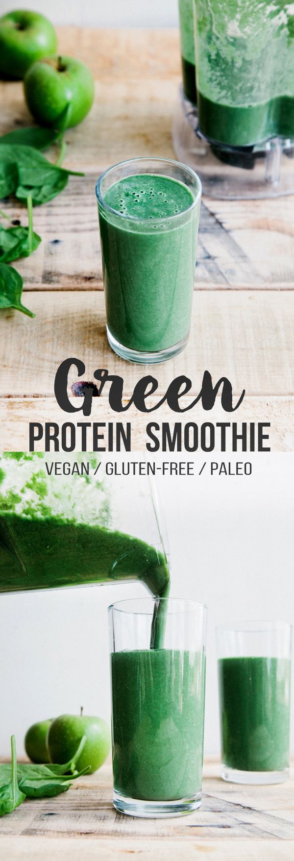 Green Protein Smoothie (Vegan + Paleo