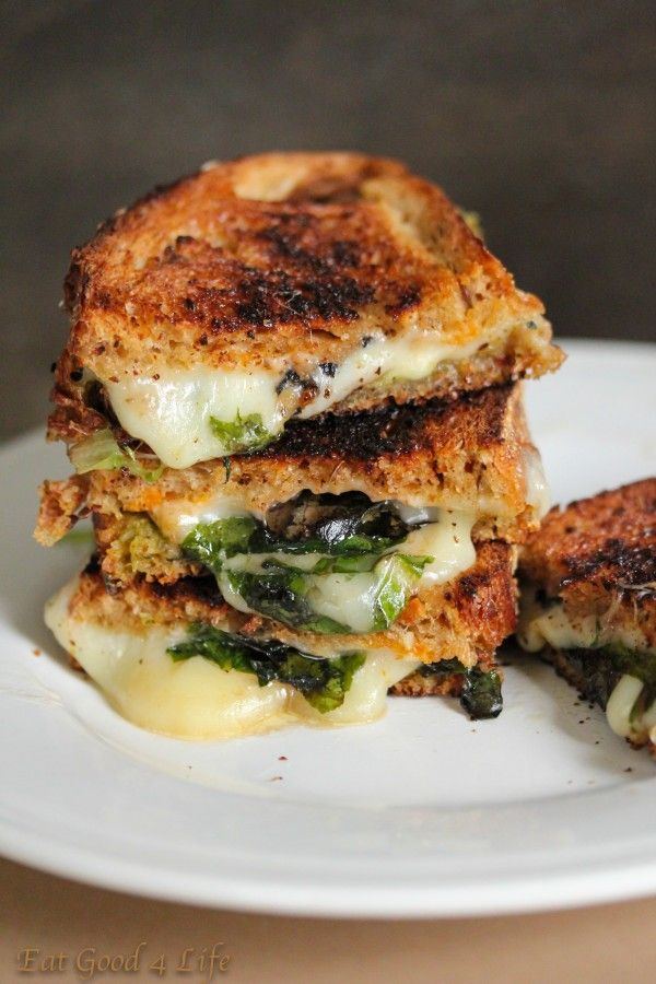 Grilled cheese and spinach sandwich