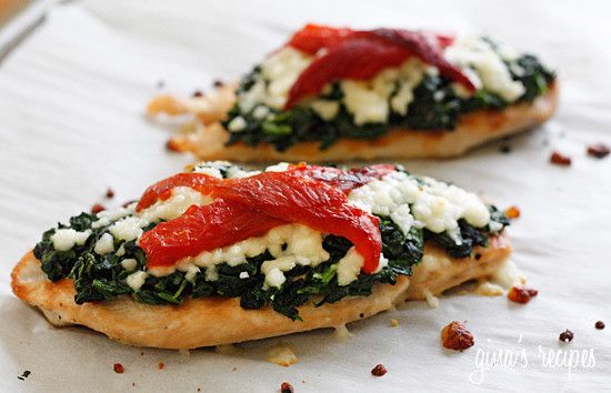 Grilled Chicken with Spinach and Melted Mozzarella