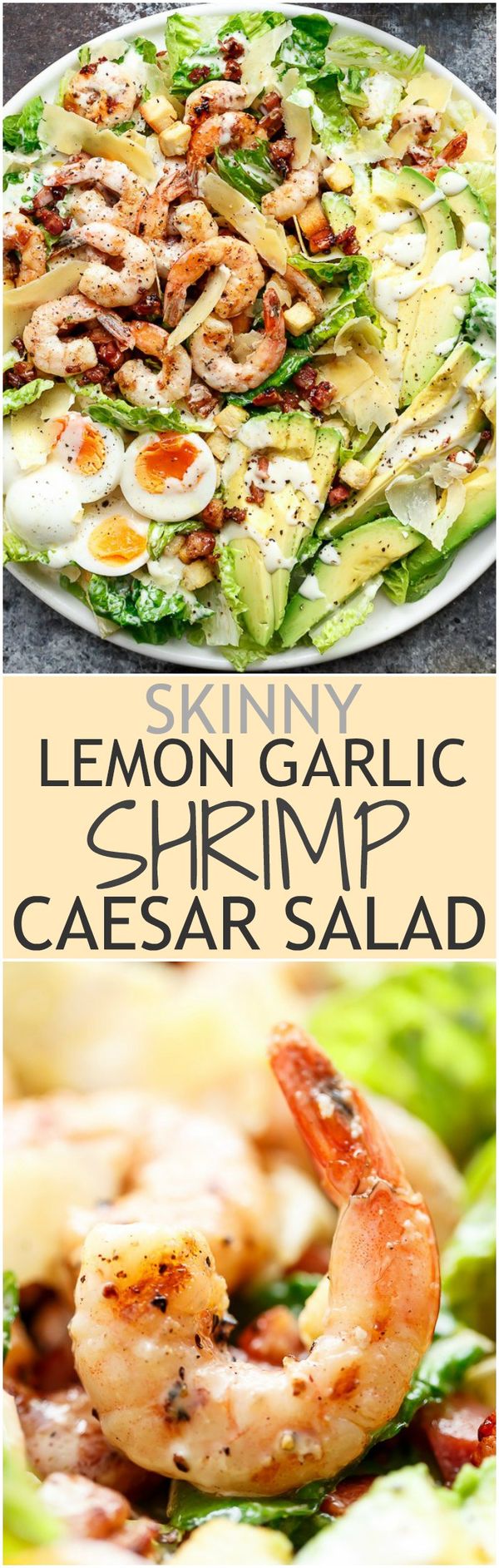 Grilled Lemon Garlic Shrimp Caesar Salad