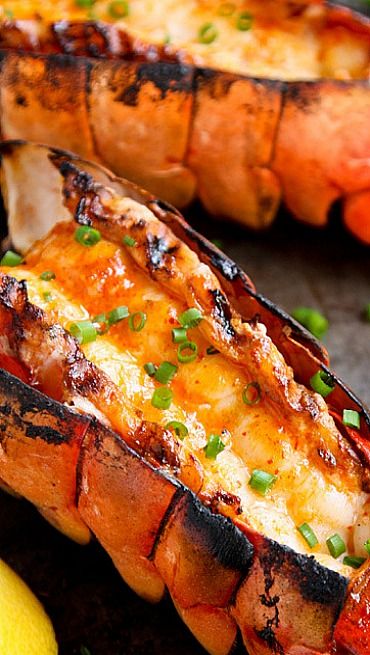 Grilled Lobster Tails with Sriracha Butter