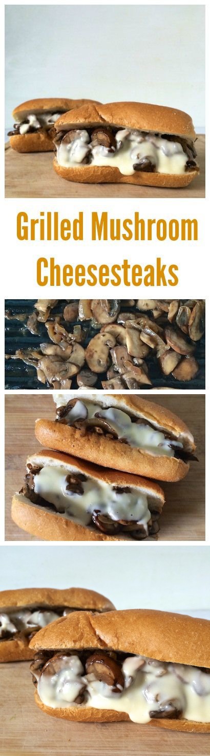 Grilled Mushroom Cheesesteaks