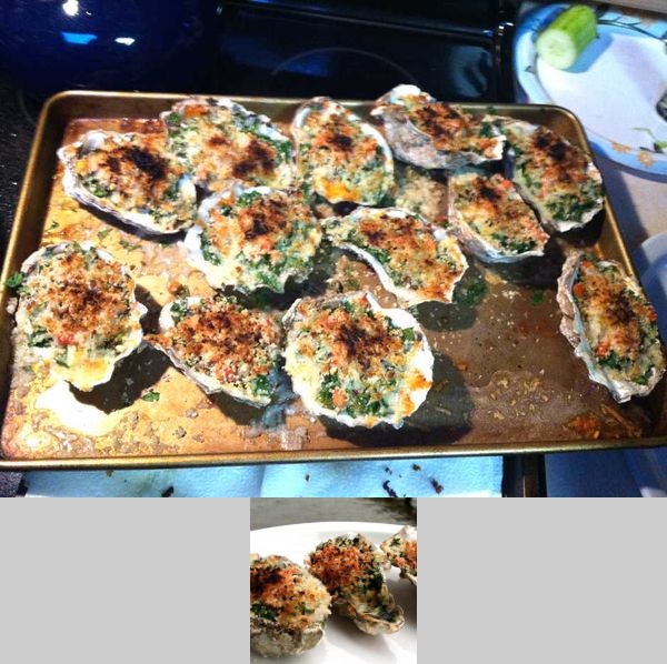 Grilled Oysters Rockefeller with Bacon