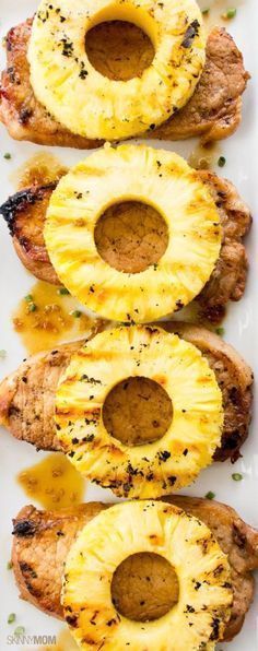 Grilled Pineapple Teriyaki Pork Chops