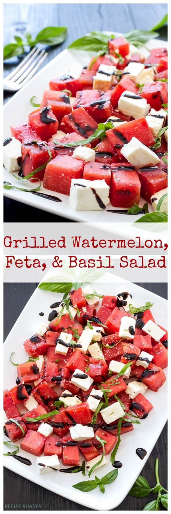 Grilled Watermelon, Feta, and Basil Salad