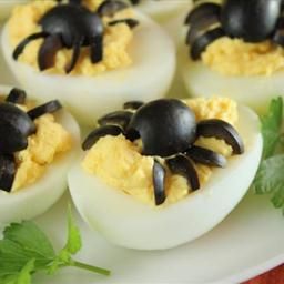 Halloween Spooky Spider Deviled Eggs