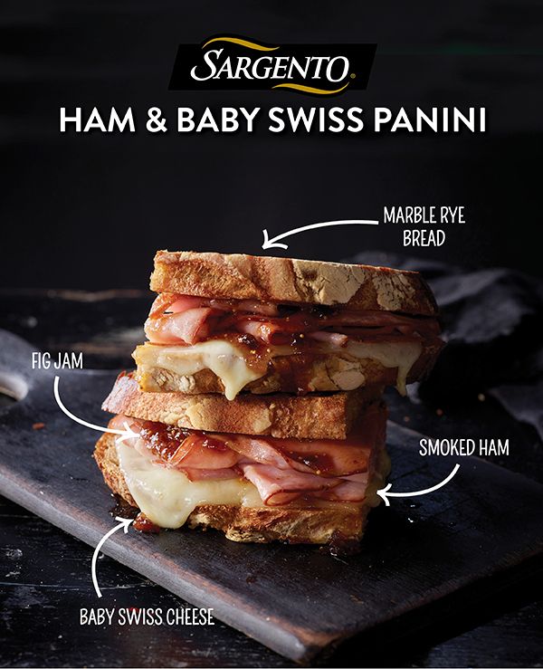 Ham & Baby Swiss Panini with Fig Jam