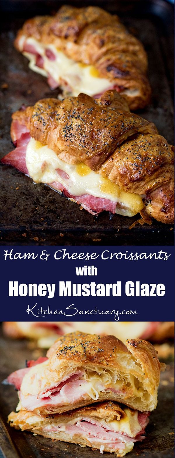 Ham and Cheese Croissant with Honey Mustard Glaze