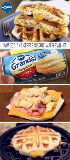 Ham, Egg, and Cheese Biscuit Wafflewiches