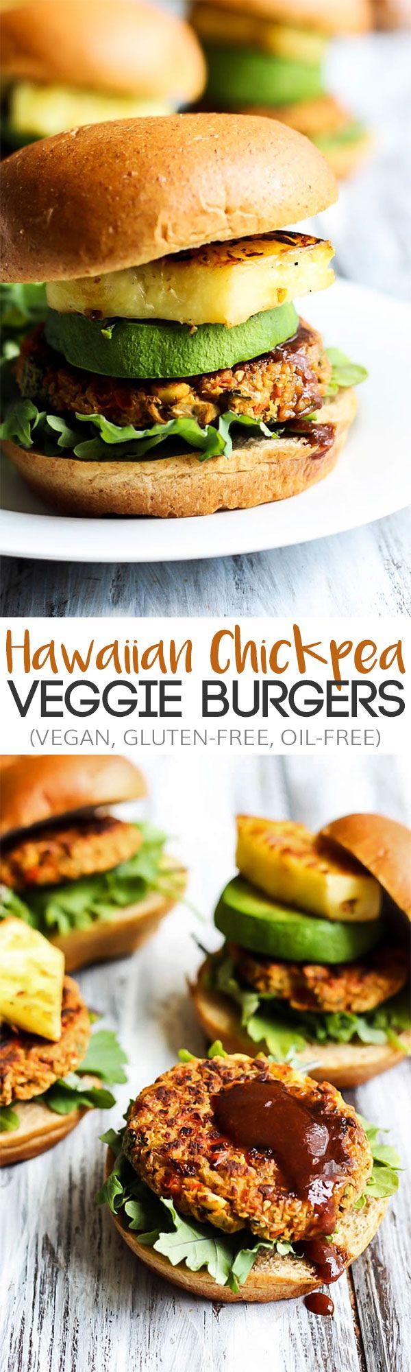 Hawaiian Chickpea Veggie Burgers