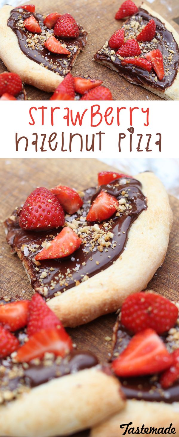 Hazelnut Spread And Strawberry Pizza