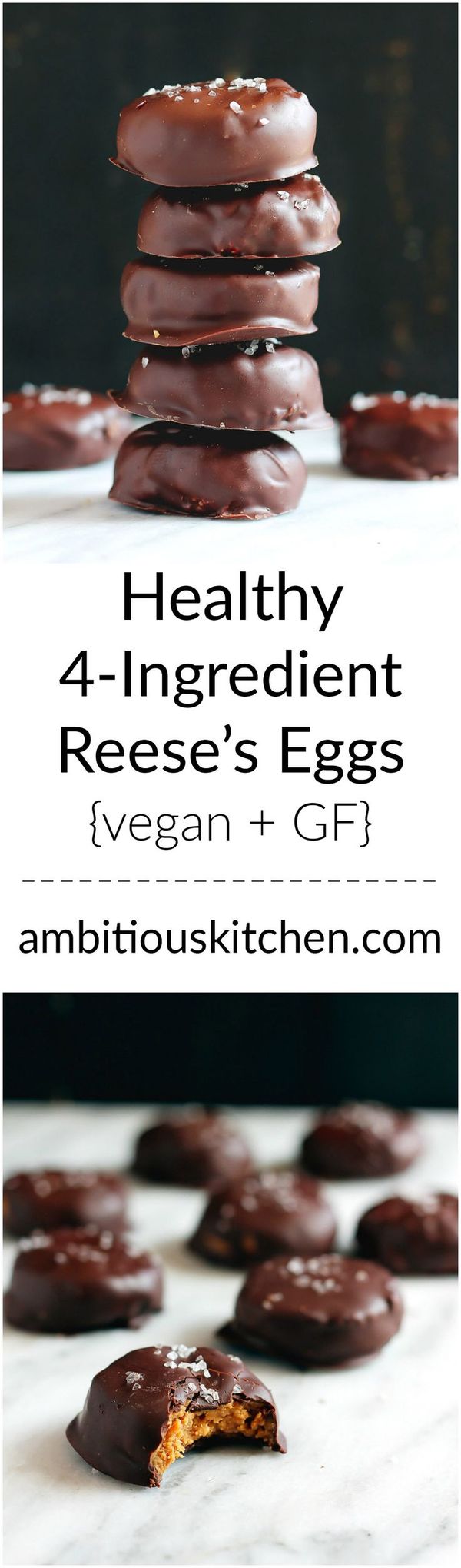 Healthy 4 Ingredient Reese's Eggs (gluten free, vegan