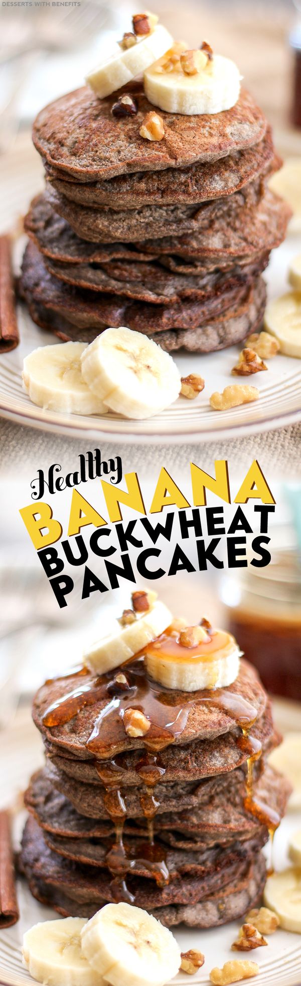 Healthy Banana Buckwheat Pancakes