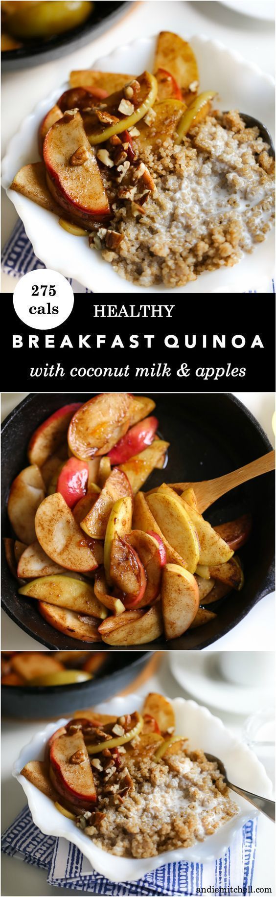 Healthy Breakfast Quinoa with Coconut Milk and Apples