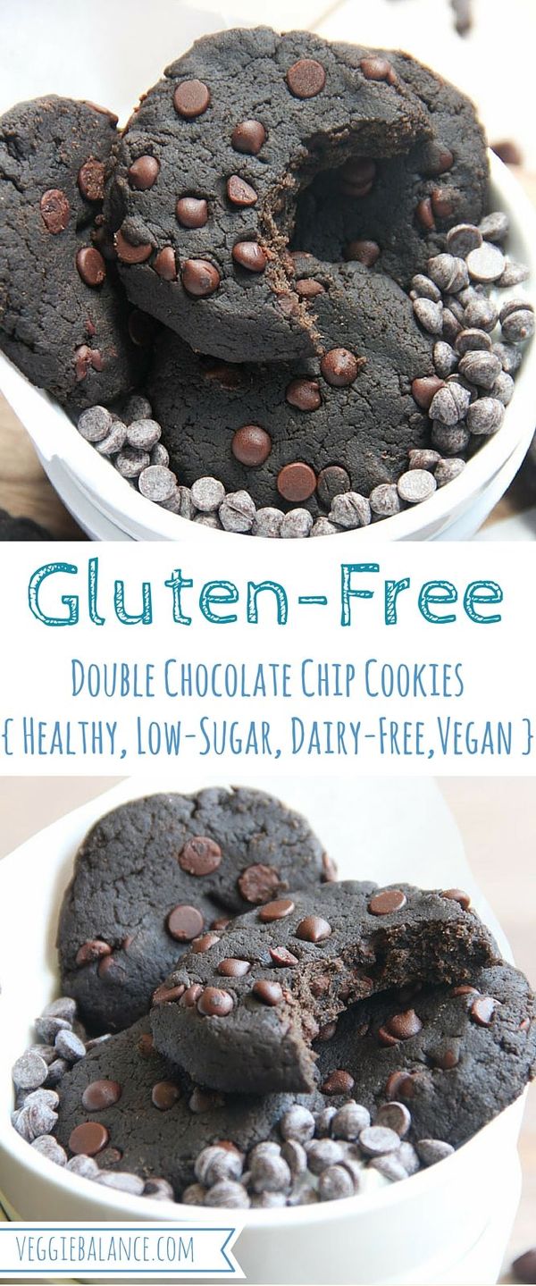 Healthy Gluten-Free Double Chocolate Chip Cookies