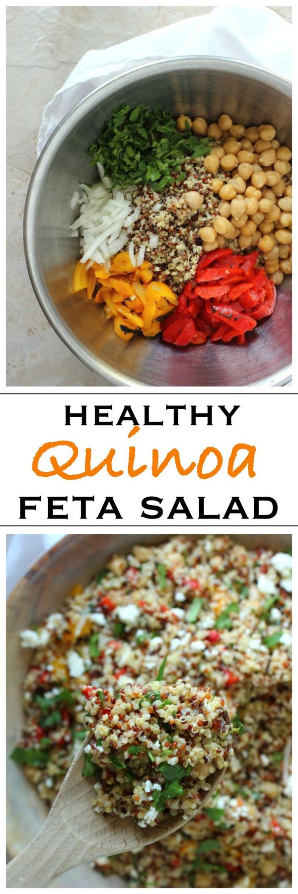 Healthy Quinoa Salad with Feta Cheese and Mixed Vegetables