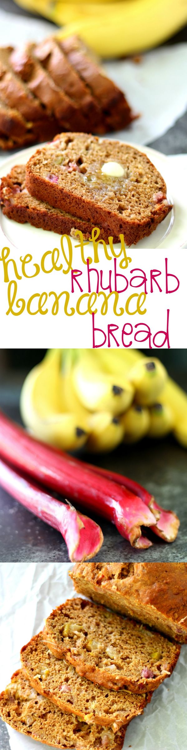 Healthy Rhubarb Banana Bread