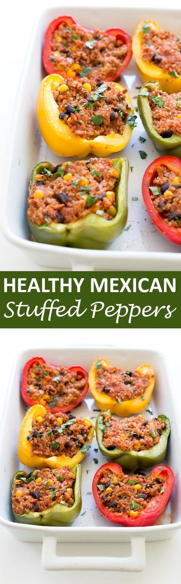 Healthy Turkey and Quinoa Mexican Stuffed Peppers