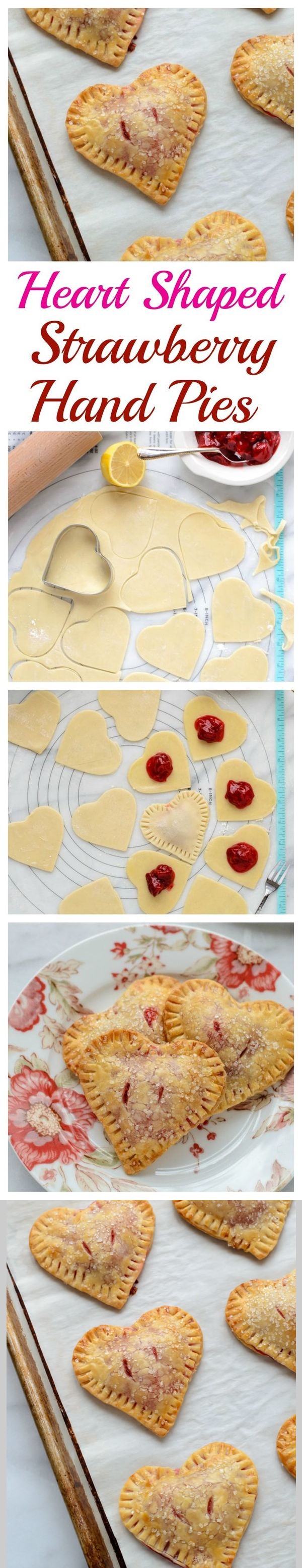 Heart Shaped Strawberry Hand Pies