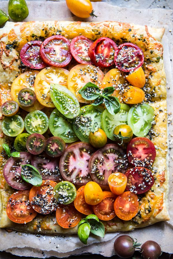 Heirloom Tomato Cheddar Tart with Everything Spice