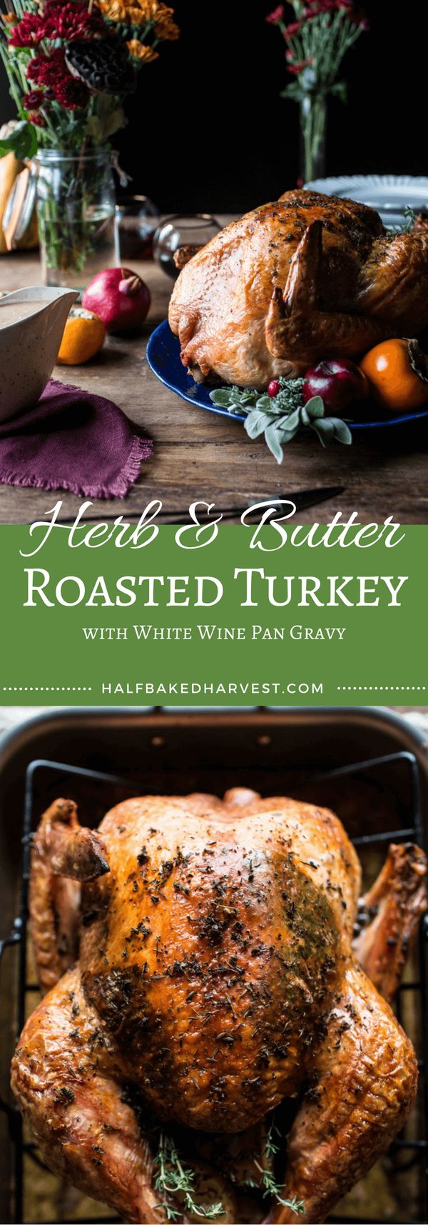 Herb and Butter Roasted Turkey with White Wine Pan Gravy