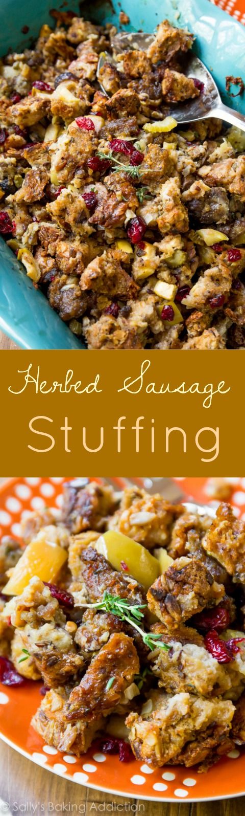 Herbed Sausage, Cranberry, and Apple Stuffing