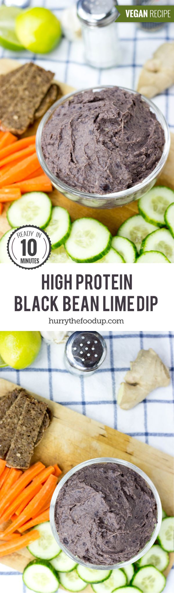 High Protein Black Bean Lime Dip (Vegan, 10 Minutes