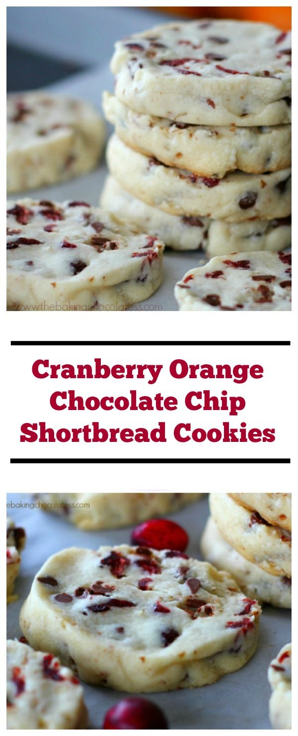 Holiday Cranberry Orange Chocolate Chip Shortbread Cookies