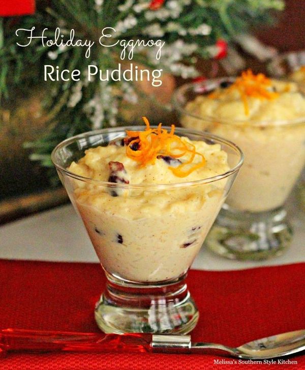 Holiday Eggnog Rice Pudding