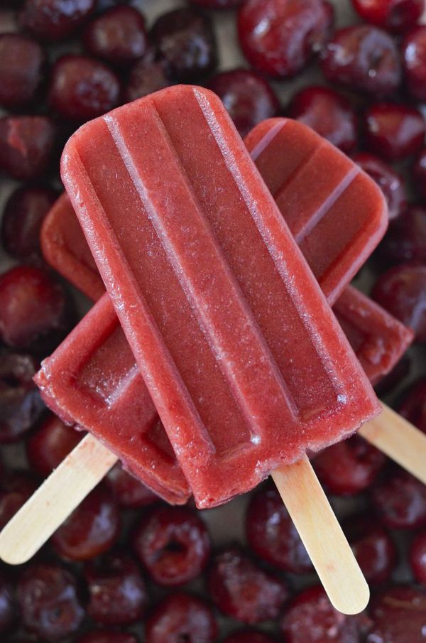 Homemade Cherry Ice Pops With Only 3 Ingredients