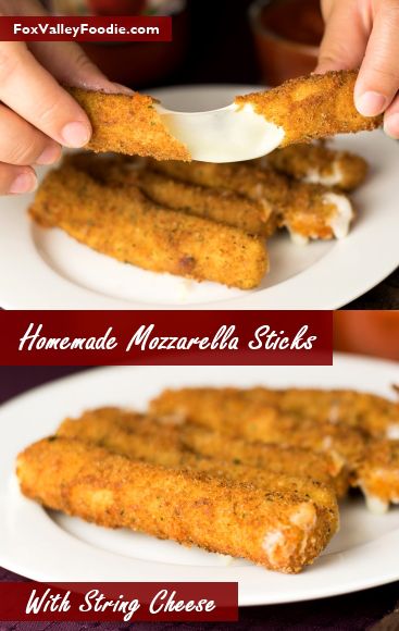 Homemade Mozzarella Sticks with String Cheese