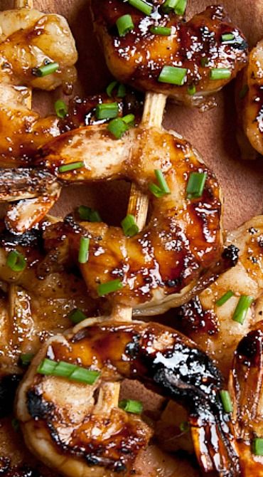 Honey Balsamic Beer Glazed Shrimp Skewers