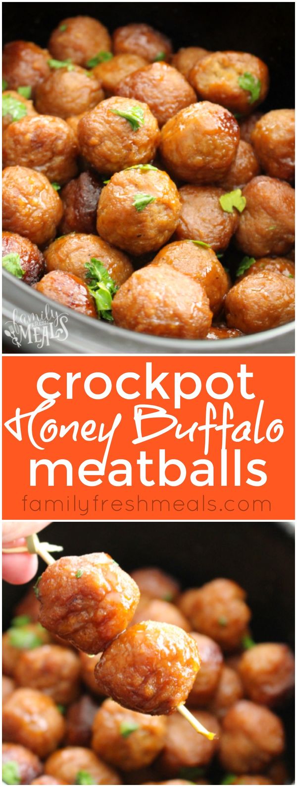 Honey Buffalo Crockpot Meatballs