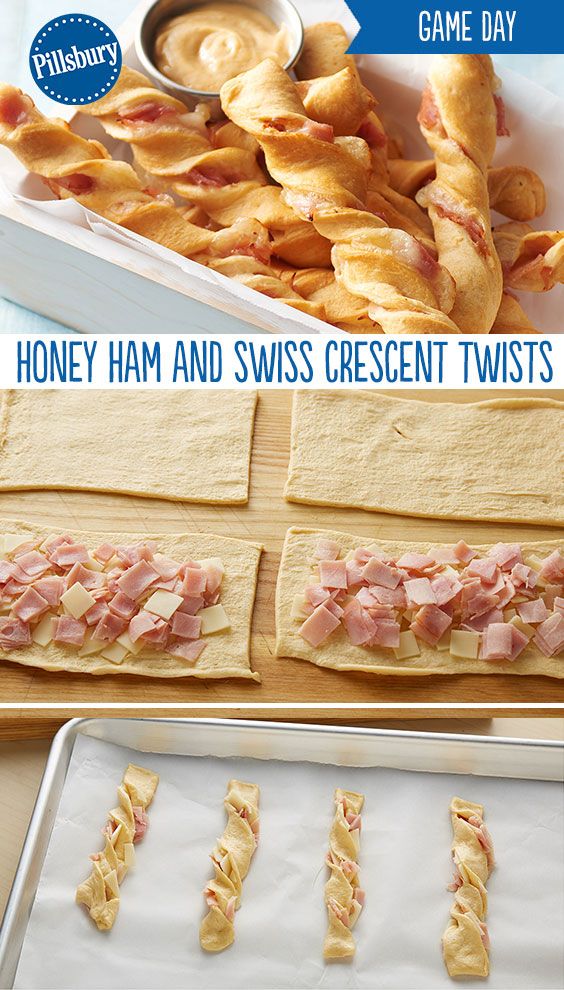 Honey Ham and Swiss Crescent Twists