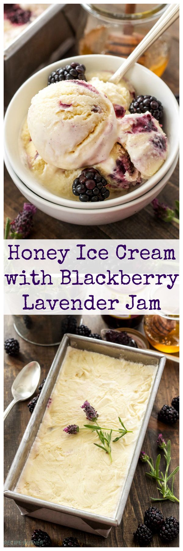 Honey Ice Cream with Blackberry Lavender Jam + A Giveaway